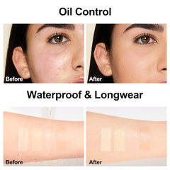 FV Foundation matte finish swatches ivory show a natural, shine-free complexion.