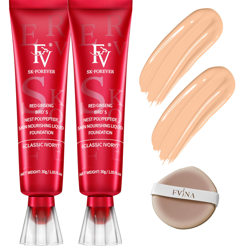 FV Foundation waterproof pack bottle front shows long-lasting matte coverage.