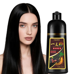 Fvquhvo Black Hair Dye Shampoo bottle with quick gray coverage.
