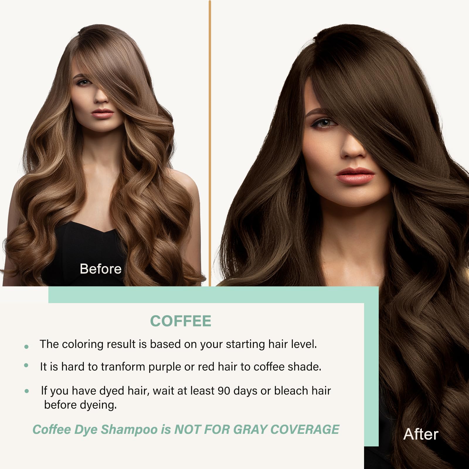 Applying Fvquhvo brown hair dye shampoo on dry hair for gray coverage.