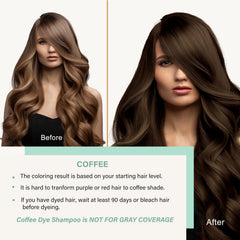 Applying Fvquhvo brown hair dye shampoo on dry hair for gray coverage.