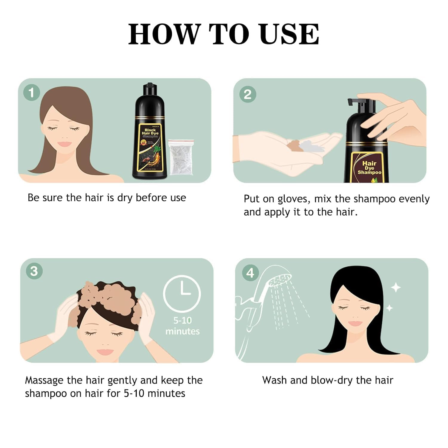 Fvquhvo Cherry Brown Hair Dye Shampoo color result seen instantly