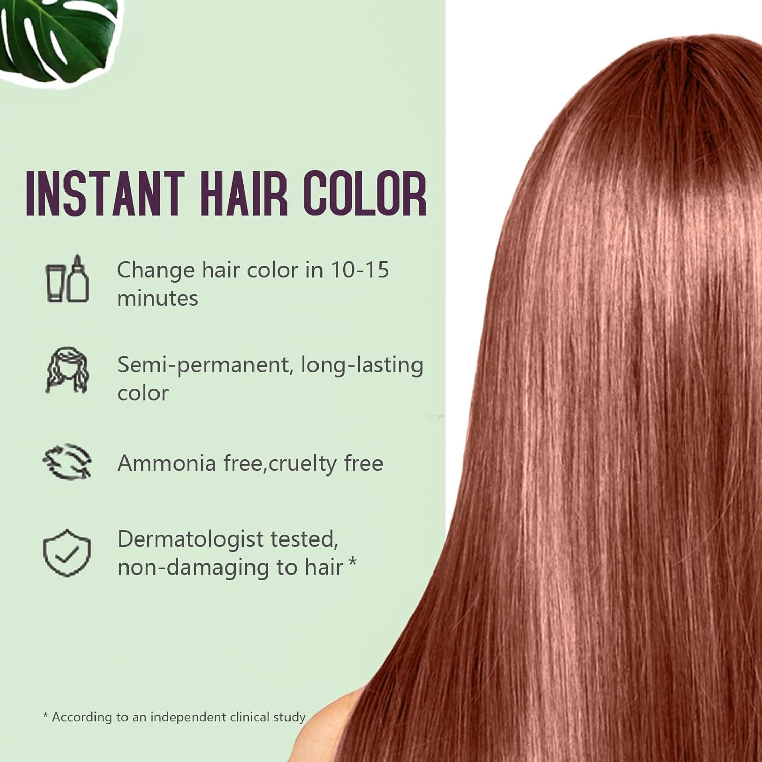 Fvquhvo Cherry Brown Hair Dye Shampoo with gloves for mess-free application