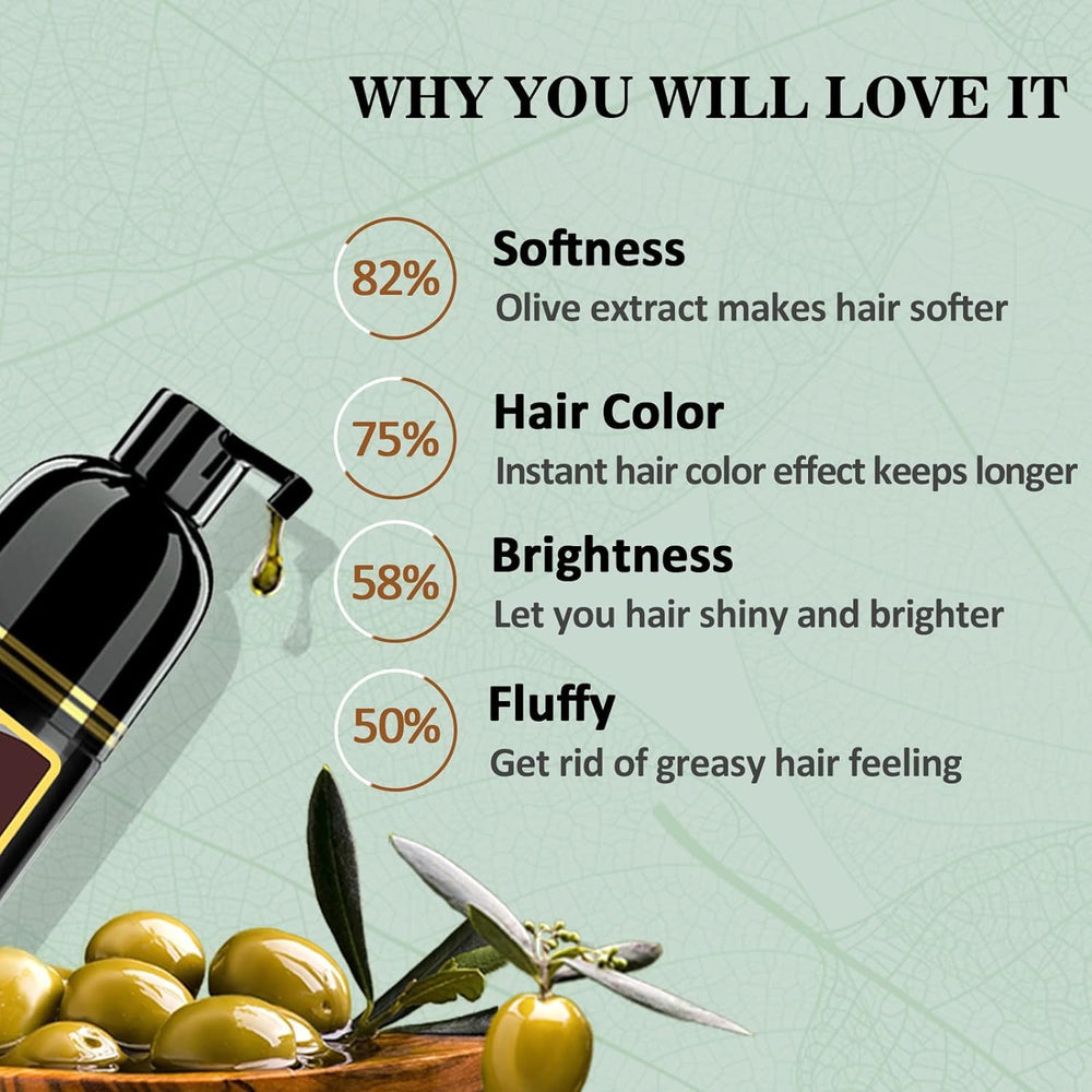 Fvquhvo Cherry Brown Hair Dye Shampoo rinse to reveal warm brown shade
