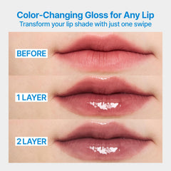 Fwee 3D Changing Gloss layering texture demonstrates mood-friendly versatility for daily makeup