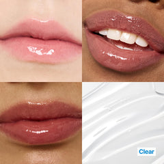 Fwee 3D Changing Gloss demonstrating color-change effect on lips