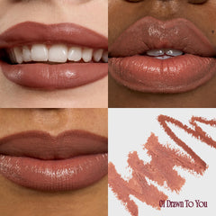 Fwee Drawn To You warm nude satin finish lip liner swatch.