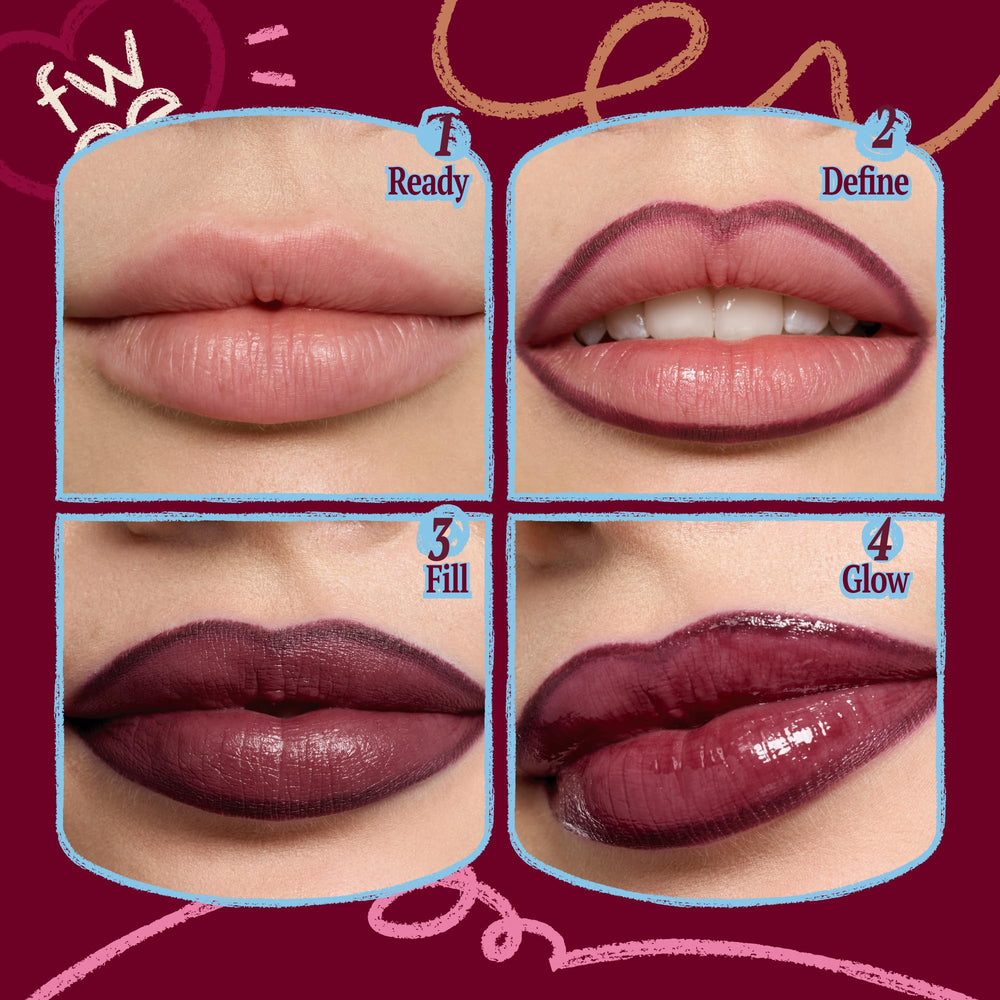 Fwee in-hand display illustrates on-the-go lip color application.