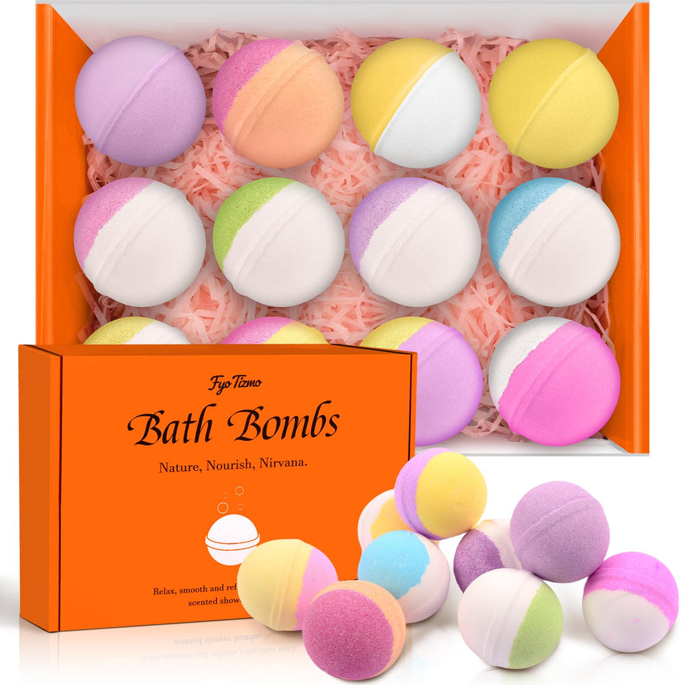 Fyo Tizmo 12-pack bath bombs gift set, vibrant colors for at-home spa gifting