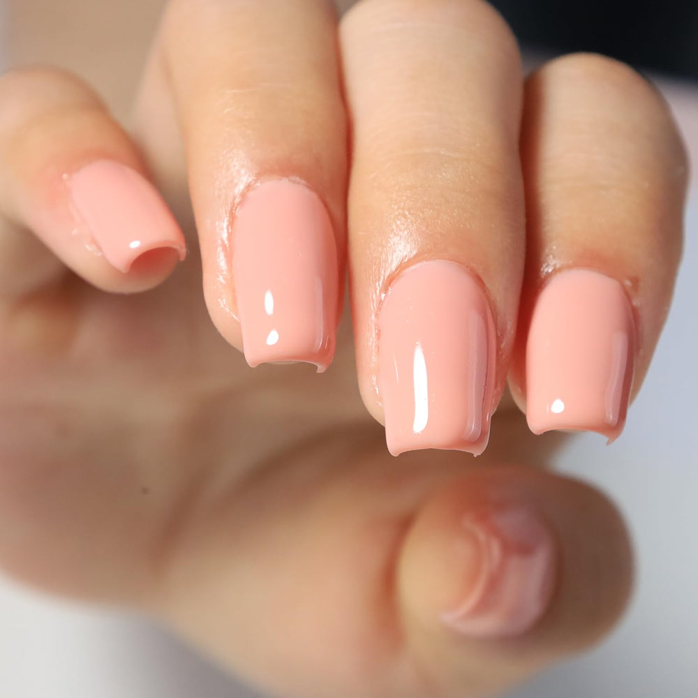 FZANEST rubber base gel application on a nail highlighting thick formula and protection