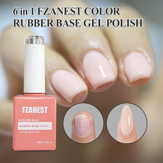 FZANEST rubber base gel bottle side angle emphasizing self-leveling formula