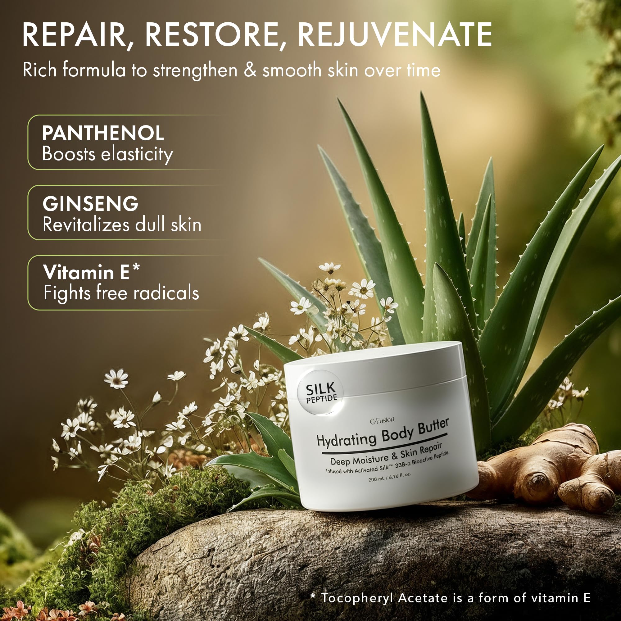 Product bottle with aloe imagery suggests everyday use for all skin types.