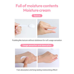 G9SKIN White In Moisture Cream for dry skin hydration—nourishing feel across body and face.