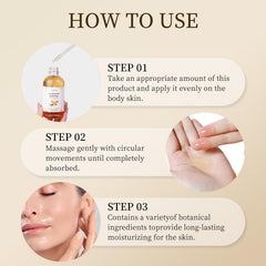 Gaayou Warm Vanilla Bean Oil on hands and face with delicate aroma.
