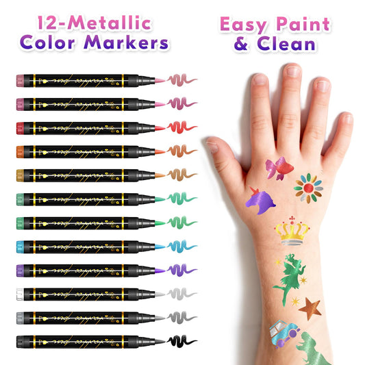 Gabizafia stencil set with 183+ designs for quick body art applications.