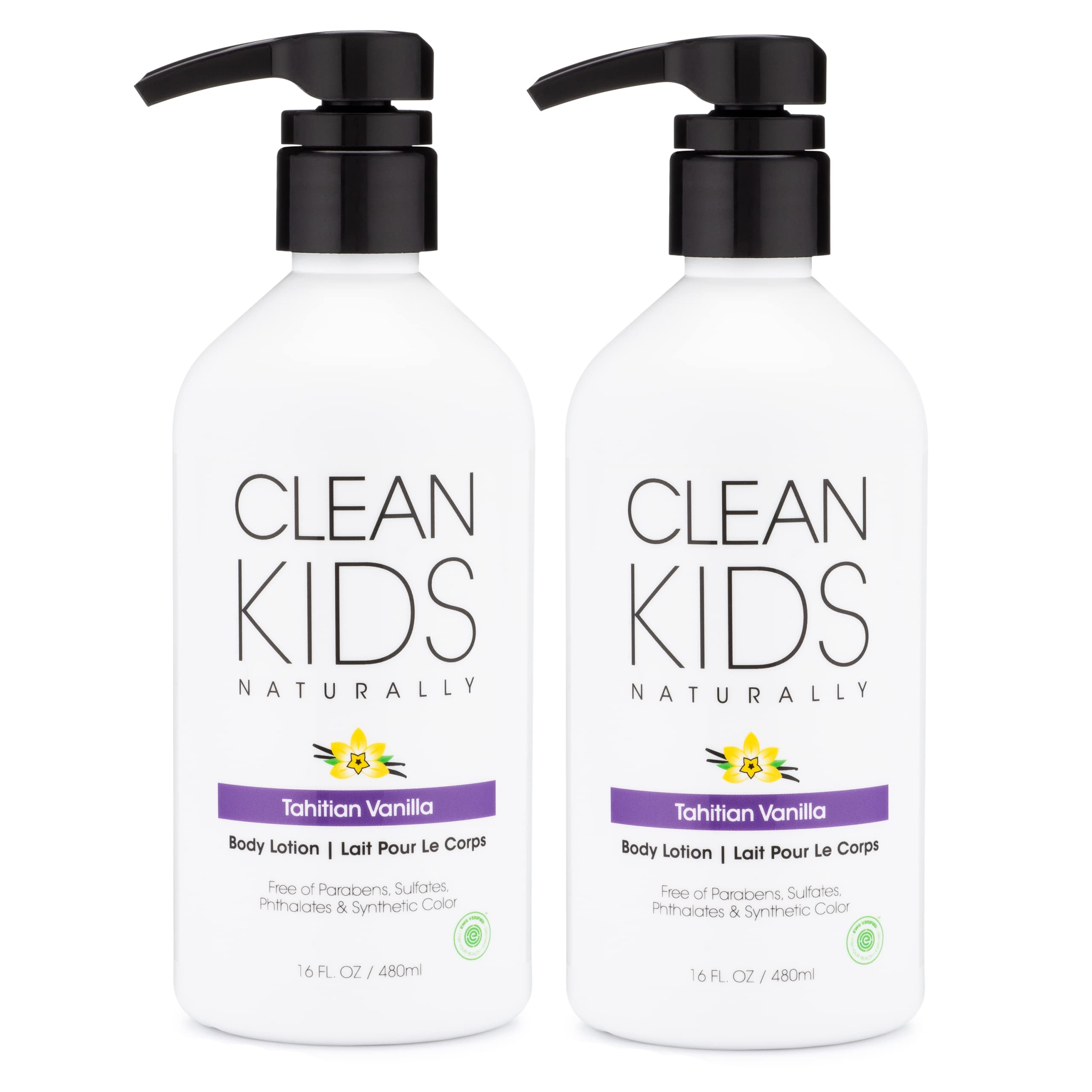 Gabriel Cosmetics Clean Kids Tahitian Vanilla bottle for gentle daily moisture