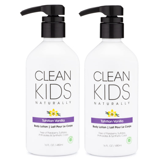 Gabriel Cosmetics Clean Kids Tahitian Vanilla bottle for gentle daily moisture