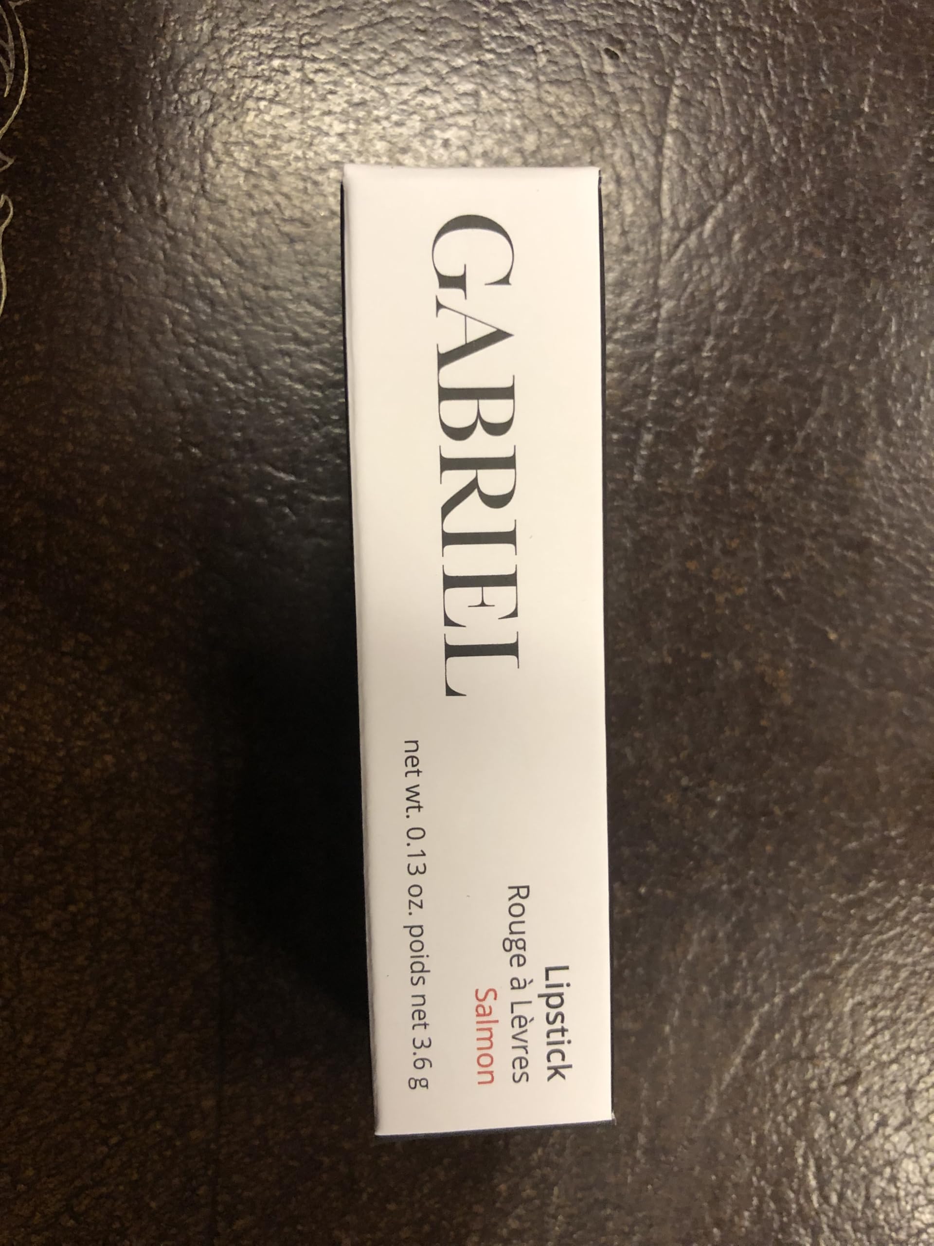 Gabriel Cosmetics Lipstick Salmon Warm Creme on lips displays natural finish and comfort