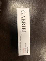 Gabriel Cosmetics Lipstick Salmon Warm Creme on lips displays natural finish and comfort