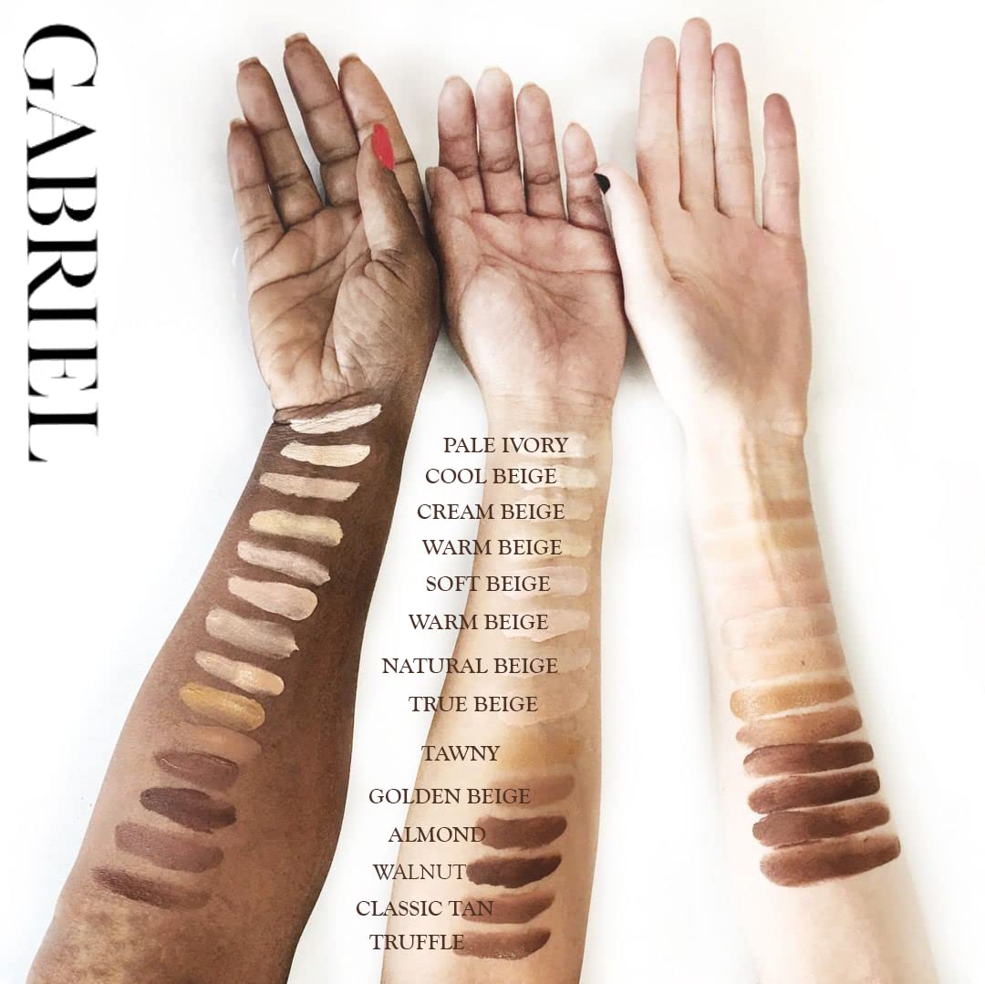 Cream swirl texture of Gabriel Cosmetics foundation for blendable coverage.