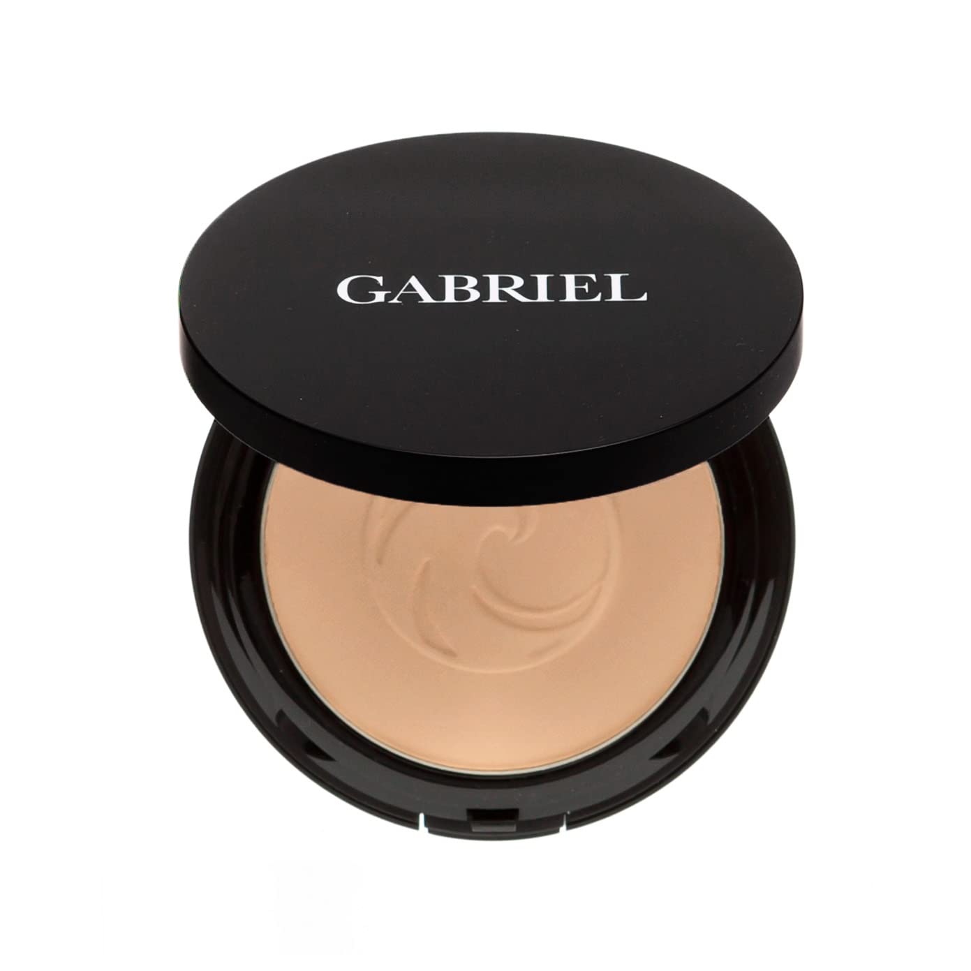 Gabriel Cosmetics pressed mineral powder in Medium Beige compact for smooth matte finish