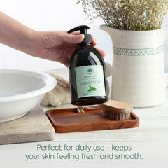 GAIA Oliva hand soap at a bathroom sink for daily cleansing.