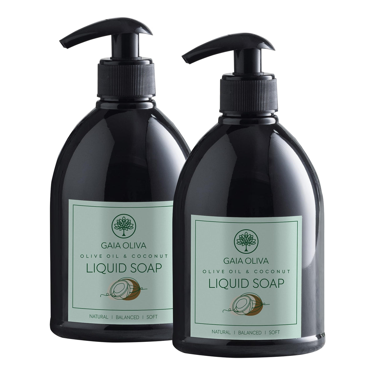 GAIA Oliva hand soap bottle with a pour spout for easy, moisturizing cleansing.