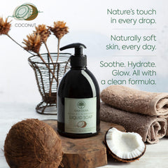GAIA Oliva hand soap highlights coconut scent for a refreshing wash.