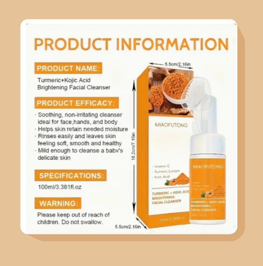 GALHJCZ turmeric facial cleanser foam-lather captures creamy foam for gentle cleansing.