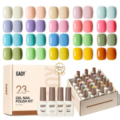 GAOY 23-pcs gel nail kit pastel macarons for at home nail art