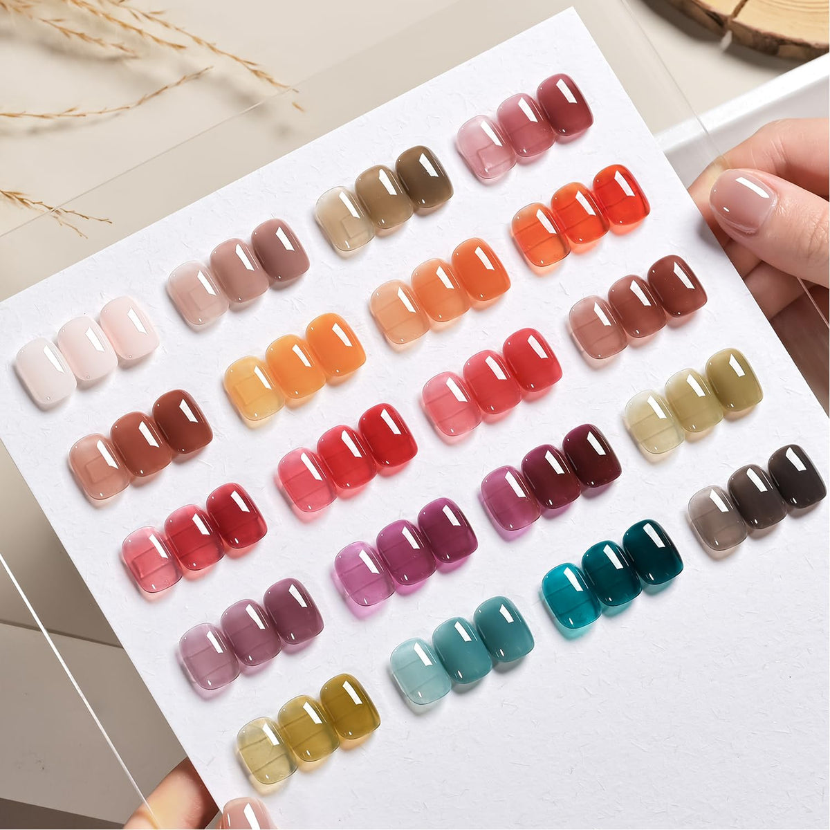 GAOY 23-pcs gel polish kit with fall colors for home DIY nail art