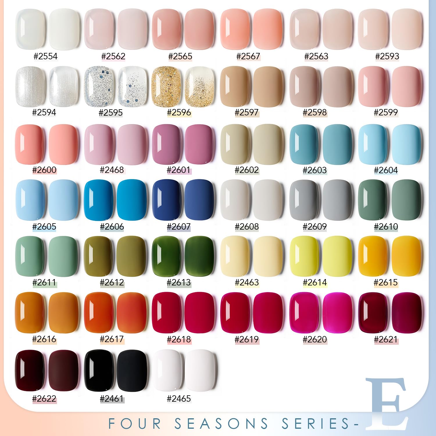 GAOY 42 Pcs Gel Nail Polish Kit glossy top coat delivers a high shine finish.