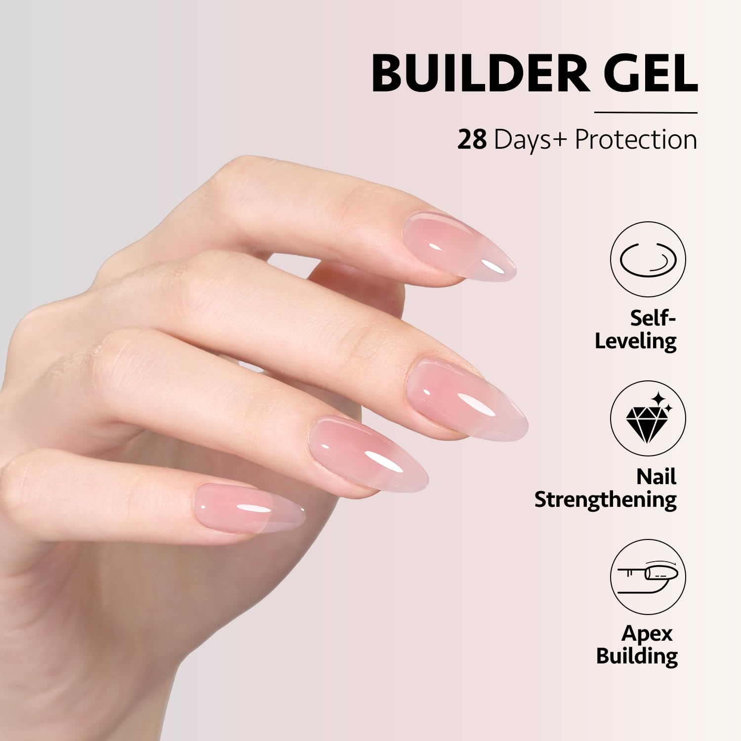GAOY Nude Sheer nails deliver a subtle, natural-looking finish