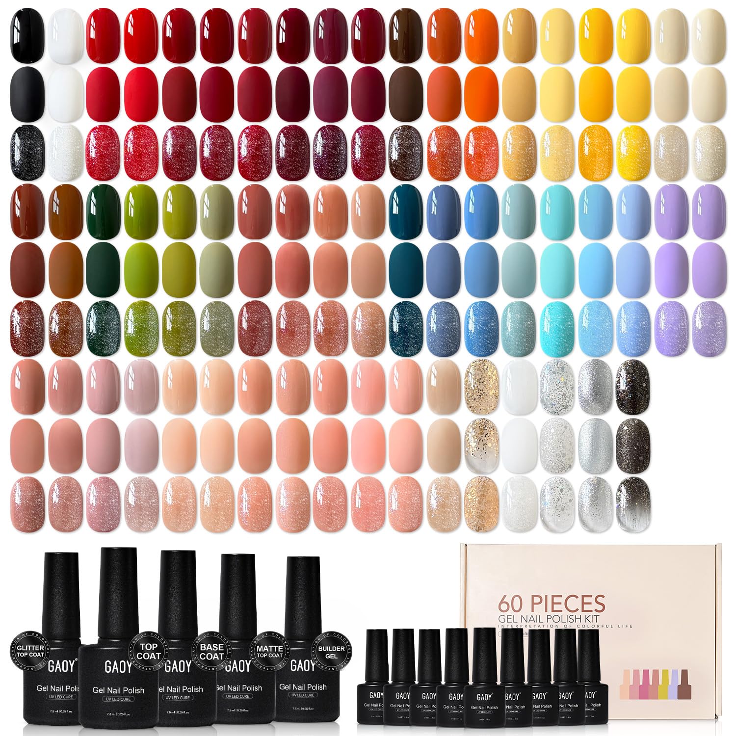 GAOY gel nail polish set color palette for all-season manicures