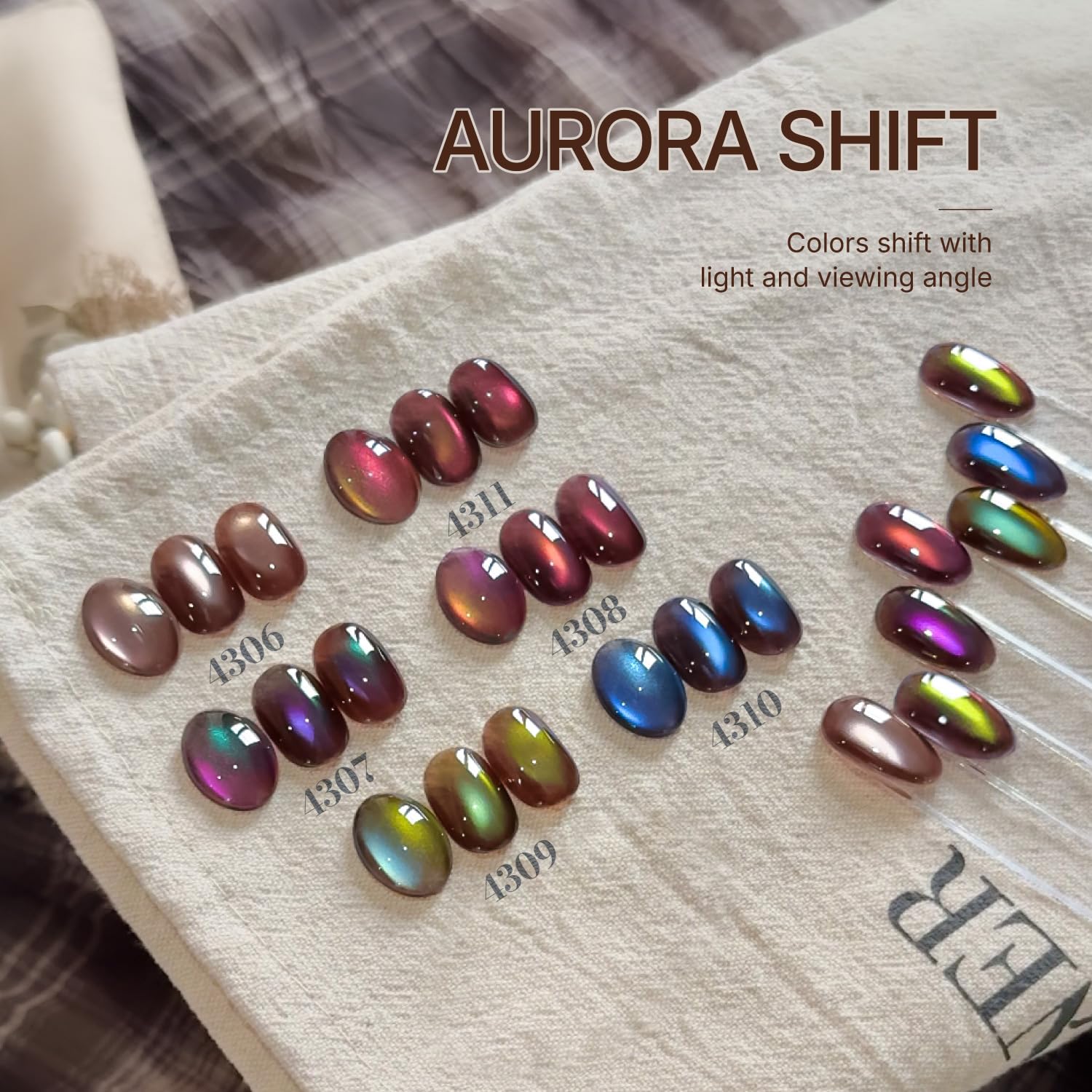 GAOY Aurora Shift red glitter gel polish provides eye-catching shimmer with magnetic cat-eye effect