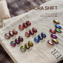 GAOY Aurora Shift red glitter gel polish provides eye-catching shimmer with magnetic cat-eye effect