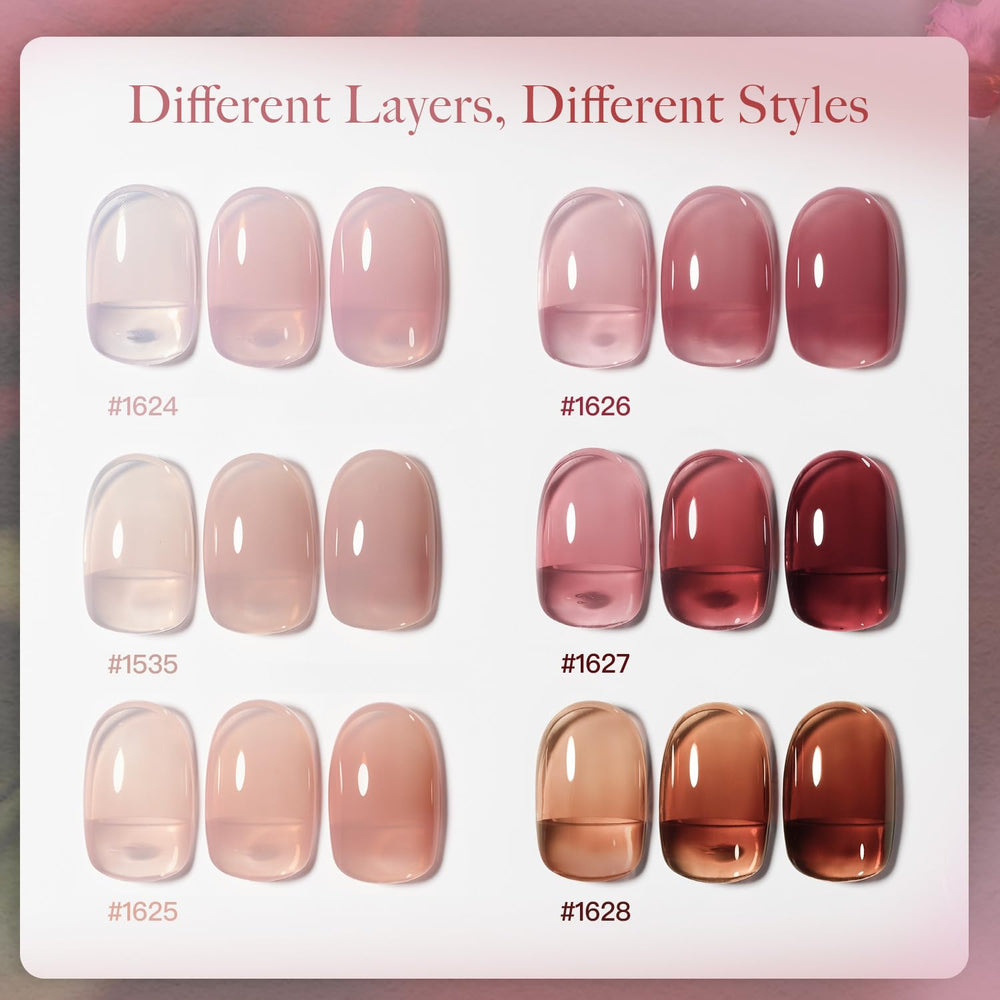 GAOY base coat and top coat bottles provide a glossy, long-lasting finish.