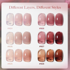 GAOY base coat and top coat bottles provide a glossy, long-lasting finish.
