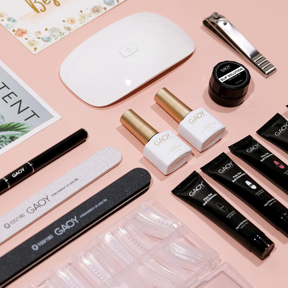 GAOY beginner-friendly poly gel kit for easy at-home extensions.