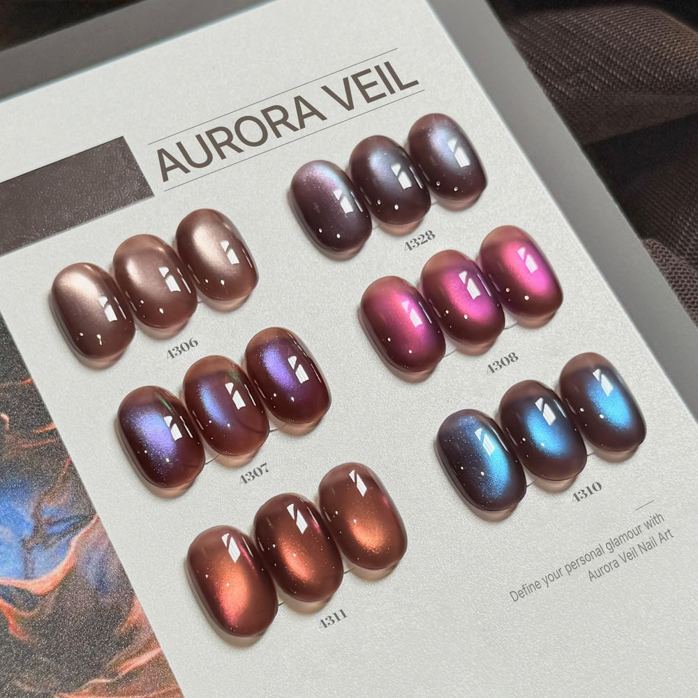 GAOY six-color gel set shown with vibrant glitter shades and holographic shine