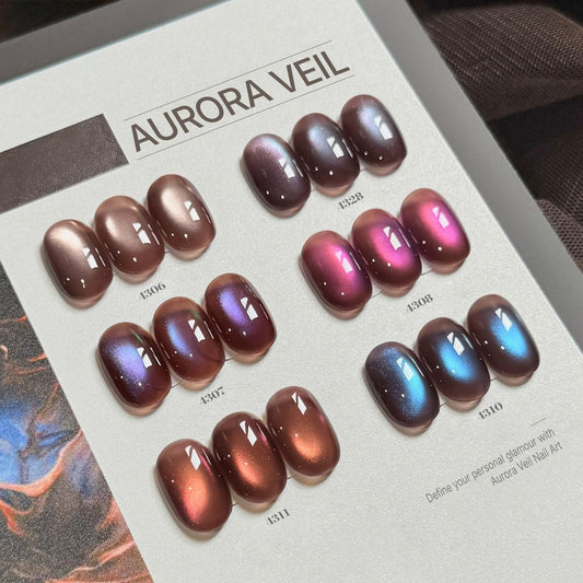 GAOY six-color gel set shown with vibrant glitter shades and holographic shine