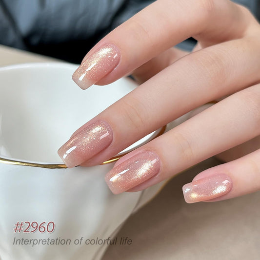 GAOY caramel amber glitter gel polish for sparkling salon-worthy nails.