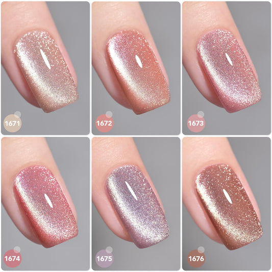 GAOY Cat Eye magnet illustrating customizable holographic nail art