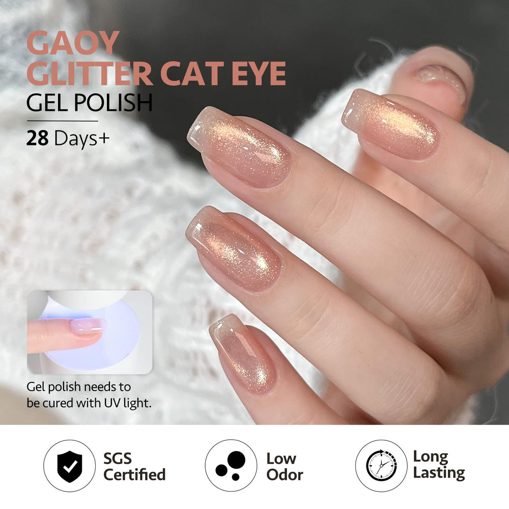 GAOY cat eye magnet tool to shape glitter before curing.