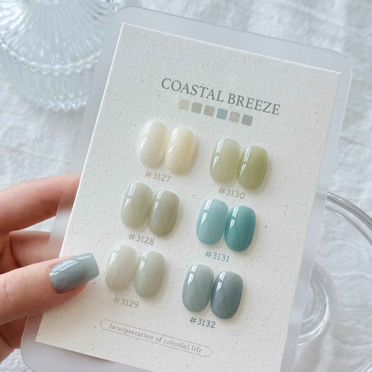 GAOY Coastal Breeze ivory shell shade for a smooth, natural-looking finish.