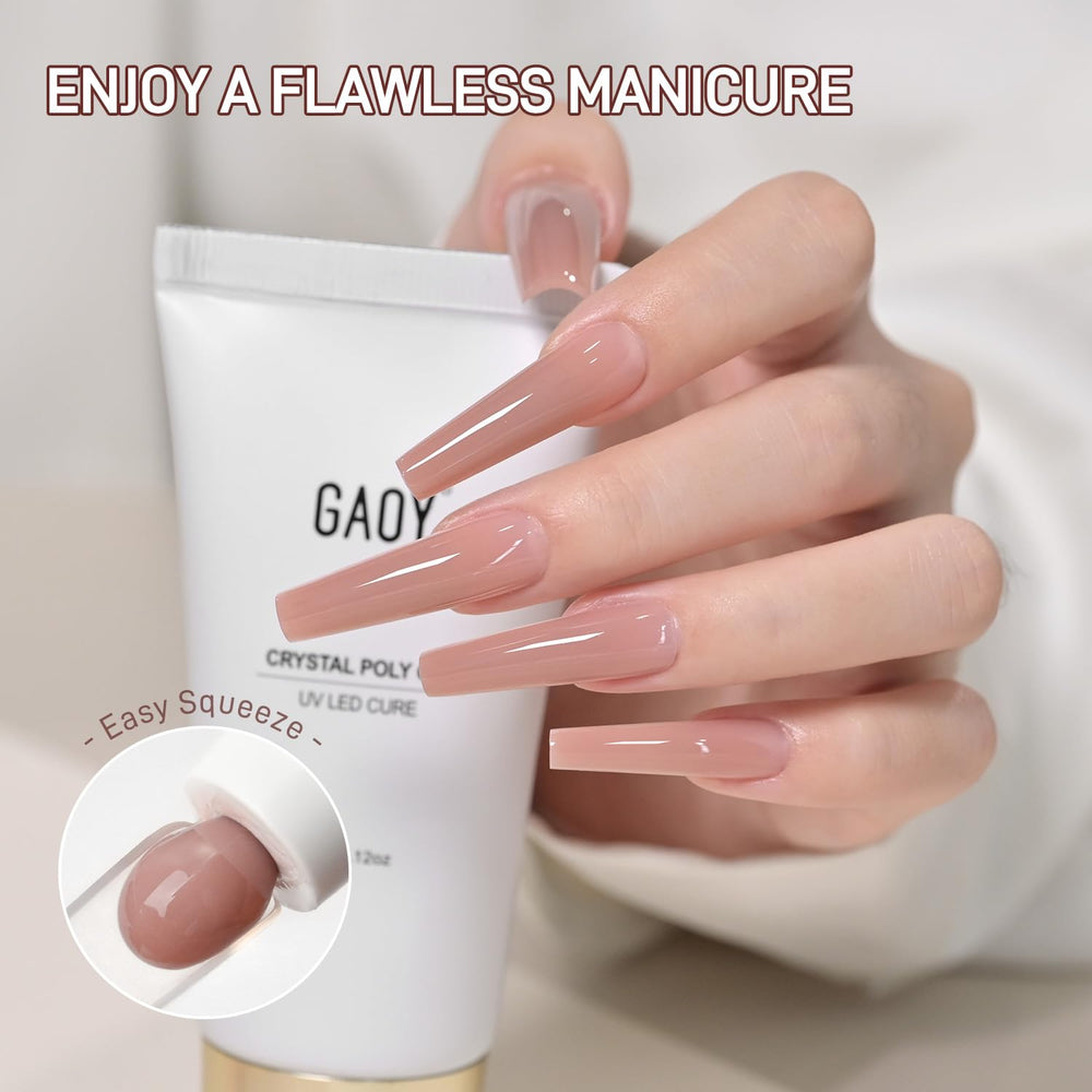 GAOY Crystal Poly Gel 60g packaging emphasizes value for multiple full sets.