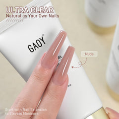 GAOY Crystal Poly Gel texture swatch highlights medium consistency for smooth shaping.