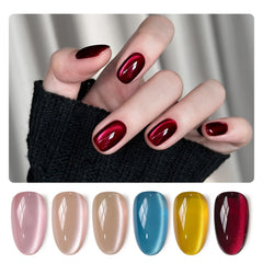 GAOY Dream World glitter cat eye pink nail polish for at-home nail art.