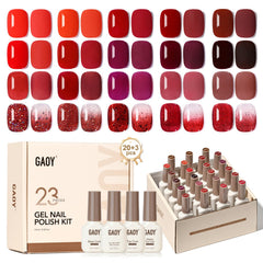 GAOY 23-piece gel nail polish kit offers diverse shades for at-home manicures.