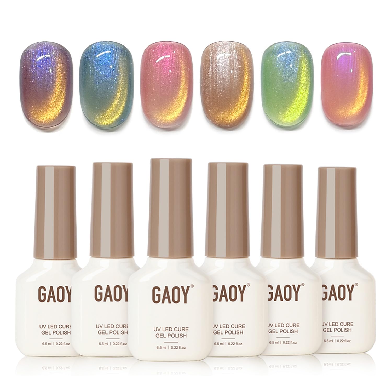 GAOY Glitter Cat Eye magnet shows customizable shimmer on nails